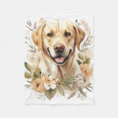 Labrador Retriever Vintag Floral Dog Lover Fleecedecke (Vorderseite)