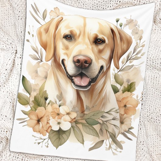Labrador Retriever Vintag Floral Dog Lover Fleecedecke