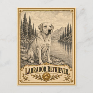 Labrador Retriever, Vintage Heritage Hund Postkarte