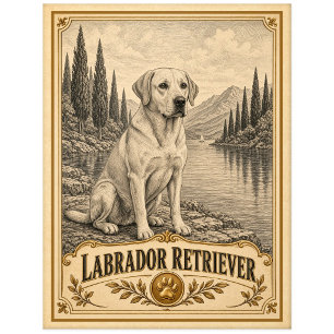 Labrador Retriever, Vintage Heritage Hund Postkarte
