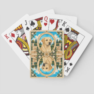 Labrador Retriever, Vintage-Wasserfarben-Hunde-Kun Spielkarten