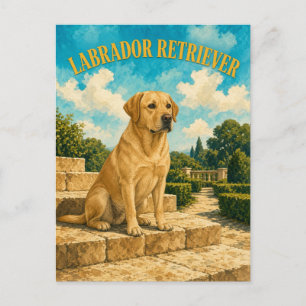 Labrador Retriever, Vintage-Wasserfarben-Hundekuns Postkarte