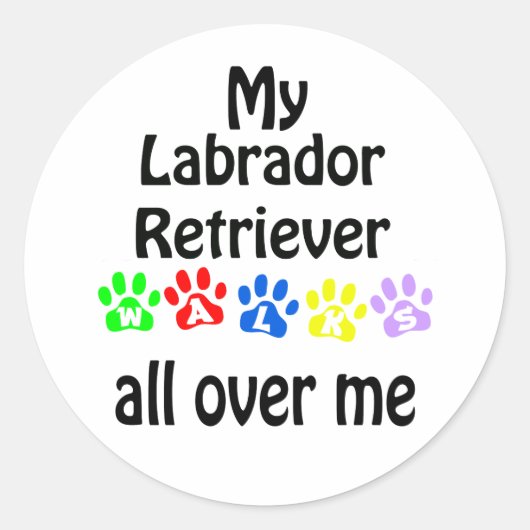 Labrador Retriever Walking Design Runder Aufkleber (Vorderseite)