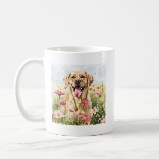 Labrador Retriever Wasserfarben-Tasse Kaffeetasse (Links)