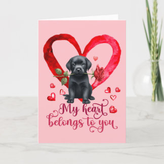 Labrador Retriever Wasserfarben Valentinstagskarte Feiertagskarte