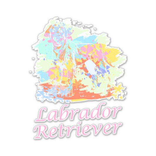 Labrador Retriever Watercolor Aufkleber (Vorderseite)