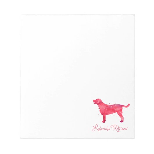 Labrador Retriever Watercolor Design Notizblock (Vorderseite)
