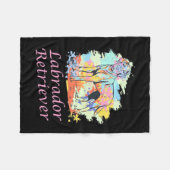 Labrador Retriever Watercolor Fleecedecke (Vorderseite (Horizontal))