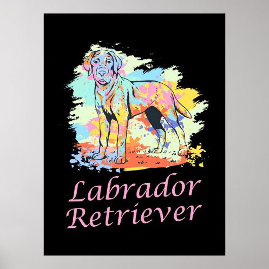 Labrador Retriever Watercolor Poster (Vorne)
