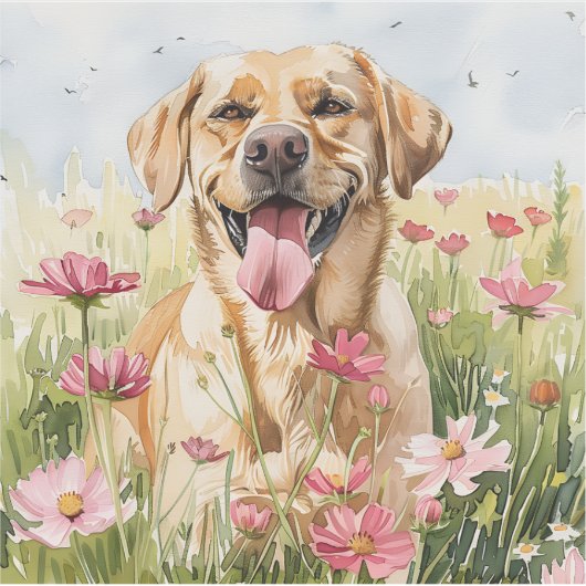 Labrador Retriever Watercolor Sticker (Vorderseite)