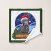 Labrador Retriever Weihnachten Badhandtuch Set (Waschlappen)