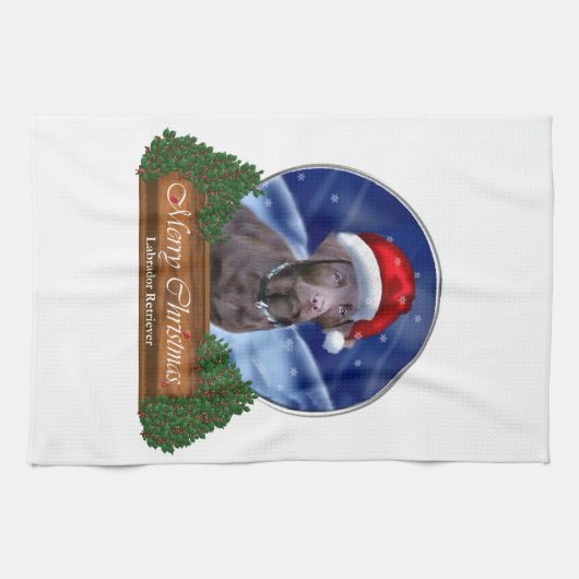 Labrador Retriever Weihnachten Geschirrtuch (Horizontal)