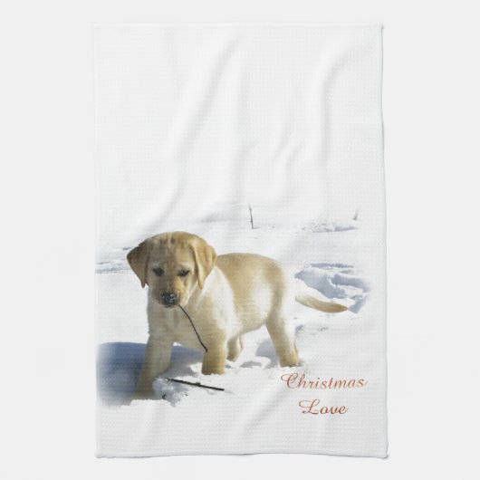 Labrador Retriever Weihnachten Geschirrtuch (Vertikal)