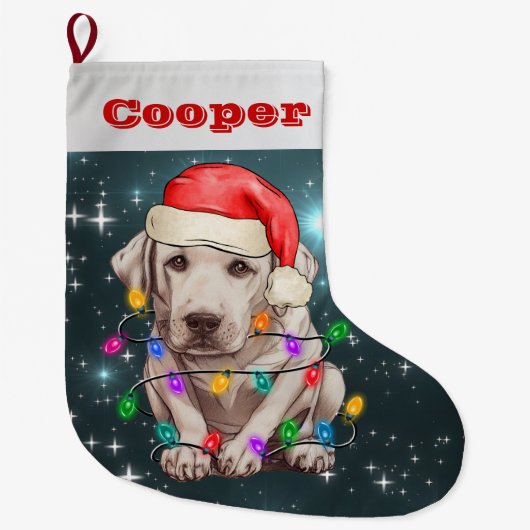 Labrador Retriever Weihnachten Großer Weihnachtsstrumpf (Vorderseite)
