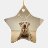 Labrador Retriever Weihnachten, Hangdekoration Keramik Ornament (Vorne)
