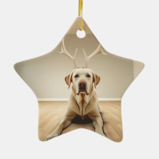 Labrador Retriever Weihnachten, Hangdekoration Keramik Ornament (Hinten)