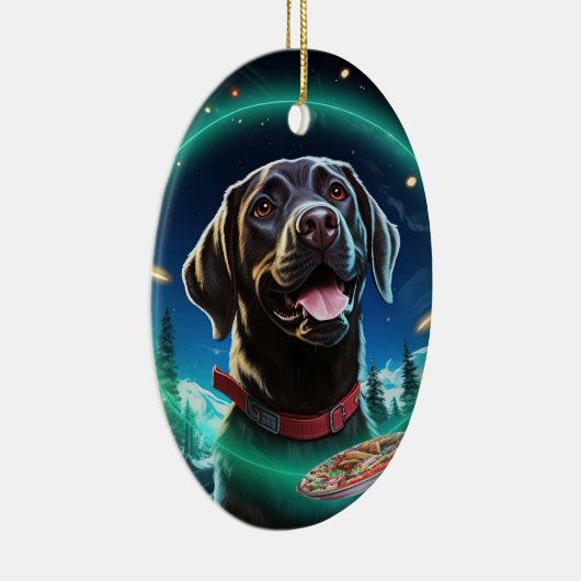 Labrador Retriever Weihnachten, Hangdekoration Keramik Ornament (Rechts)