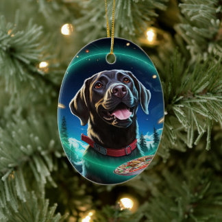 Labrador Retriever Weihnachten, Hangdekoration Keramik Ornament