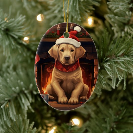 Labrador Retriever Weihnachten, Hangdekoration Keramik Ornament (Baum)