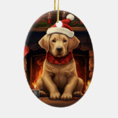 Labrador Retriever Weihnachten, Hangdekoration Keramik Ornament (Hinten)