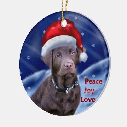Labrador Retriever Weihnachten Keramikornament (Links)