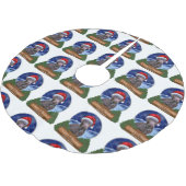 Labrador Retriever Weihnachten Polyester Weihnachtsbaumdecke (Schrägansicht)