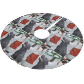 Labrador Retriever Weihnachten Polyester Weihnachtsbaumdecke (Schrägansicht)