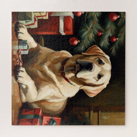 Labrador Retriever Weihnachten Puzzle (Horizontal)