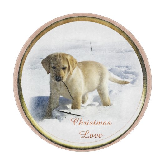 Labrador Retriever Weihnachten Schneidebrett (Vorderseite)