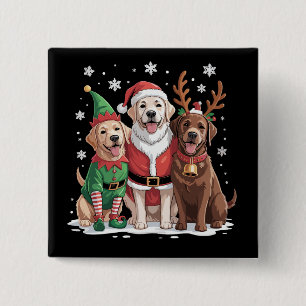 Labrador Retriever Weihnachts Hunde Santa Rentier Button