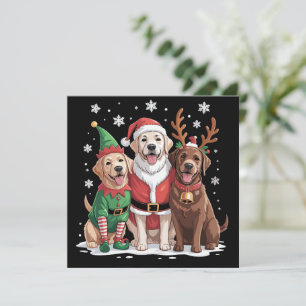 Labrador Retriever Weihnachts Hunde Santa Rentier Feiertagskarte
