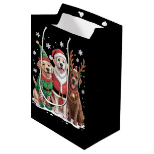 Labrador Retriever Weihnachts Hunde Santa Rentier Mittlere Geschenktüte
