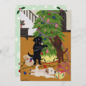 Labrador retriever-Weihnachtsbaum Einladung (Vorne/Hinten)