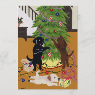 Labrador retriever-Weihnachtsbaum Einladung