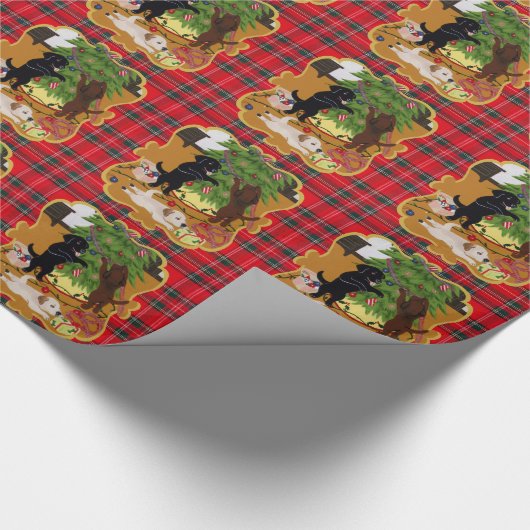 Labrador retriever-Weihnachtsbaum Geschenkpapier (Ecke)