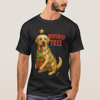 Labrador Retriever Weihnachtsbaum Lichter Woofmas T-Shirt