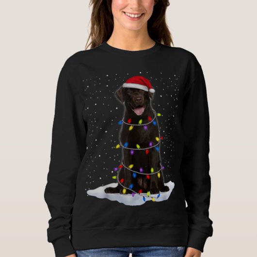 Labrador retriever Weihnachtsbaum Lights Xma Sweatshirt (Vorderseite)