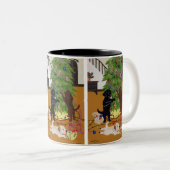 Labrador retriever-Weihnachtsbaum Zweifarbige Tasse (VorderseiteRechts)