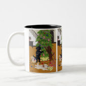 Labrador retriever-Weihnachtsbaum Zweifarbige Tasse (Links)