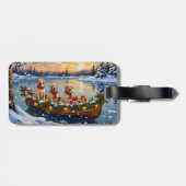 Labrador Retriever Weihnachtsboot-Feiertag Gepäckanhänger (Rückseite horizontal)