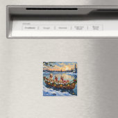 Labrador Retriever Weihnachtsboot-Feiertag Magnet (In Situ (Geschirrspüler))