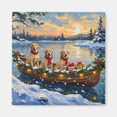 Labrador Retriever Weihnachtsboot-Feiertag Magnet (Vorne)