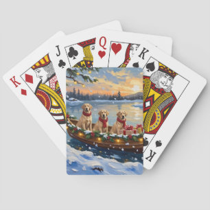 Labrador Retriever Weihnachtsboot-Feiertag Spielkarten