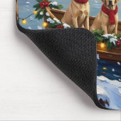 Labrador Retriever Weihnachtsboot Urlaub Mousepad (Ecke)