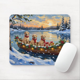 Labrador Retriever Weihnachtsboot Urlaub Mousepad