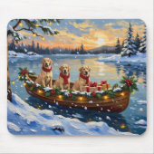 Labrador Retriever Weihnachtsboot Urlaub Mousepad (Vorne)