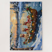 Labrador Retriever Weihnachtsboot Urlaub Puzzle (Vertikal)