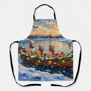 Labrador Retriever Weihnachtsboot Urlaub Schürze