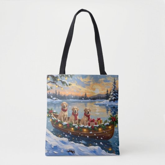 Labrador Retriever Weihnachtsboot Urlaub Tasche (Vorderseite)