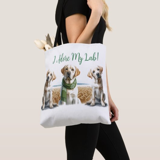 Labrador Retriever Weihnachtsfeier Tasche (Von Nahem)